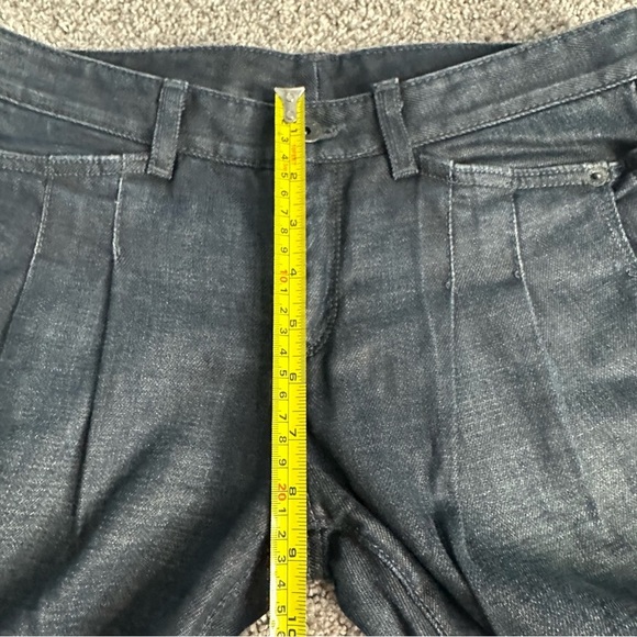 🎆 Theory pleated straight leg jeans 26 28 mid rise trouser blue designer dressy - Picture 10 of 12